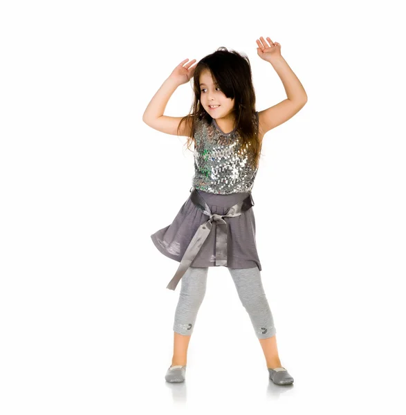 Schattige kleine meisje dans — Stockfoto