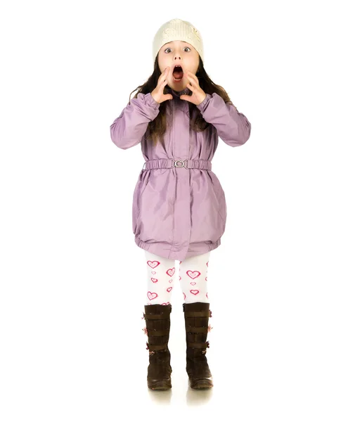 Κοριτσάκι σε ένα παλτό — Φωτογραφία Αρχείου