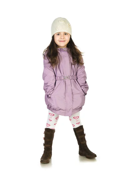 Little girl in a coat — Stock Photo, Image