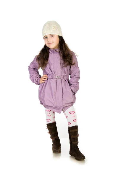 Κοριτσάκι σε ένα παλτό — Φωτογραφία Αρχείου