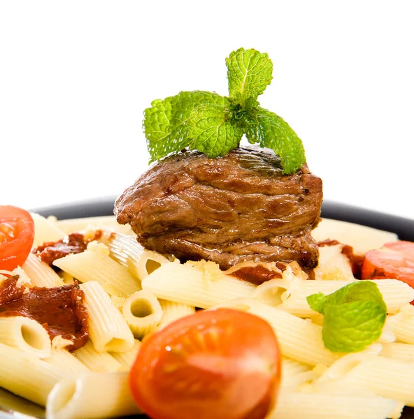 Pasta with a meat — Stock Photo, Image
