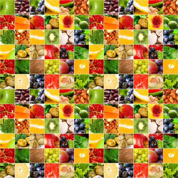 果物野菜の大きなコラージュ — ストック写真