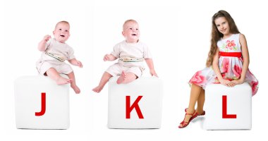 Little kid on the block with letter clipart