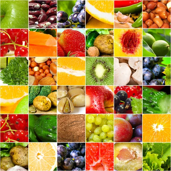 Frukt grönsaker stora collage — Stockfoto