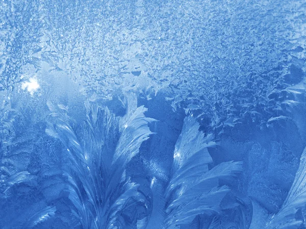 Ice mönster på glas — Stockfoto