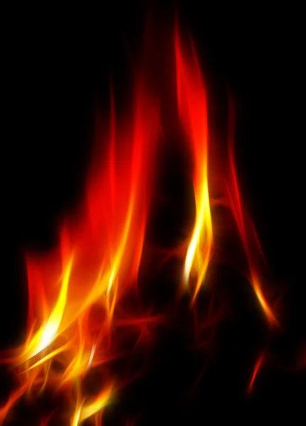 Abstraktes heißes Feuer auf schwarz — Stockfoto