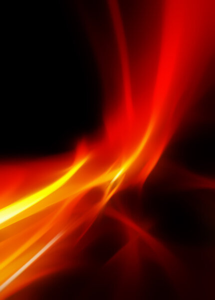 Abstract hot fire on black