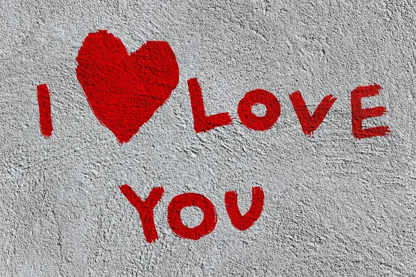 I love you on the wall — Stock Photo, Image