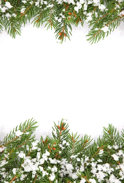 눈 백색 배경에 고립 된 크리스마스 프레임 워크 — 스톡 사진