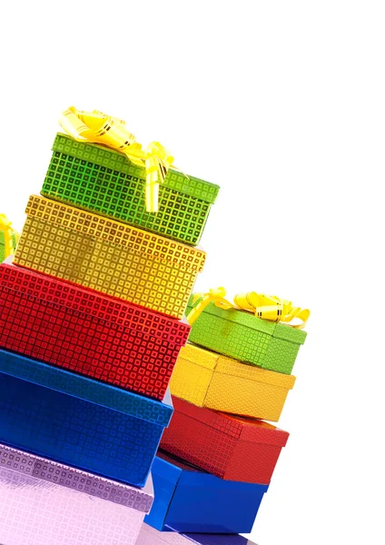 Farbige Geschenkboxen — Stockfoto