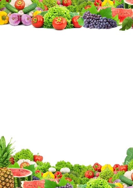 Kolorowe zdrowe świeże owoce i warzywa — Zdjęcie stockowe