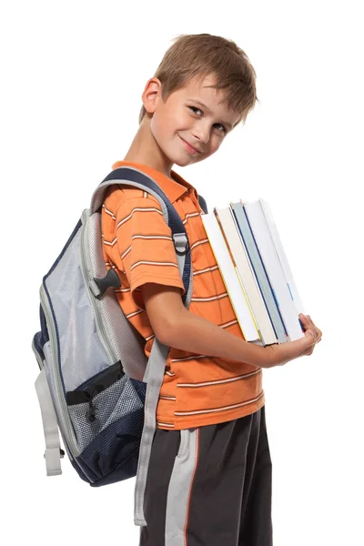 Αγόρι εκμετάλλευση βιβλία — Φωτογραφία Αρχείου