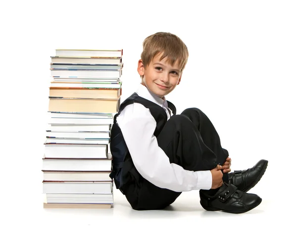 Niño y libros —  Fotos de Stock