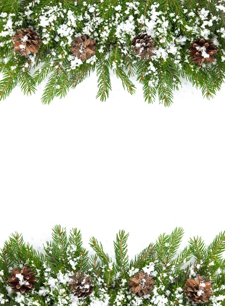 Karácsonyi keret és hó kúp — Stock Fotó