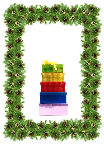 Jul ram med gåvor — Stockfoto