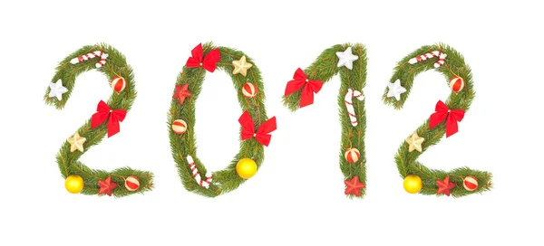 2012 počet poboček vánoční strom — Stock fotografie