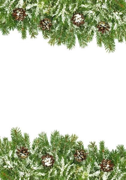 Boże Narodzenie ramy i stożki śniegu — Zdjęcie stockowe