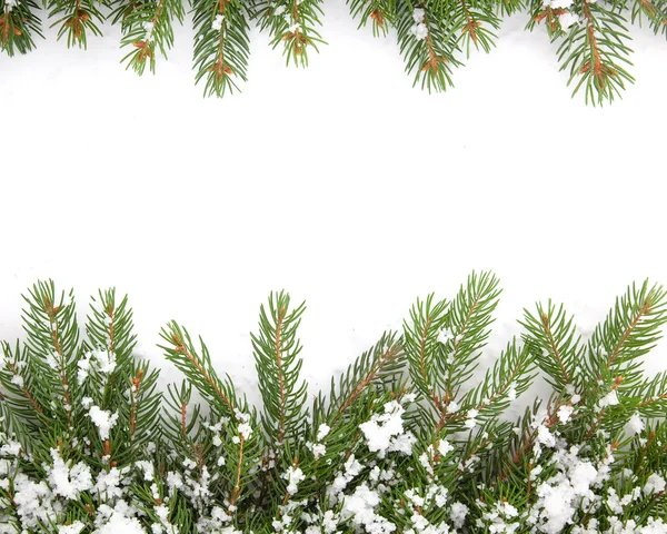 Рождественские рамки со снегом изолированы на белом фоне — стоковое фото