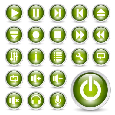 Media player buttons. clipart