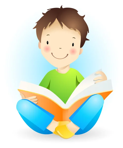 Chłopiec czytanie. — Wektor stockowy