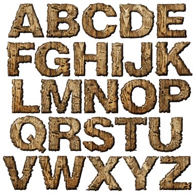 Wooden alphabet. clipart