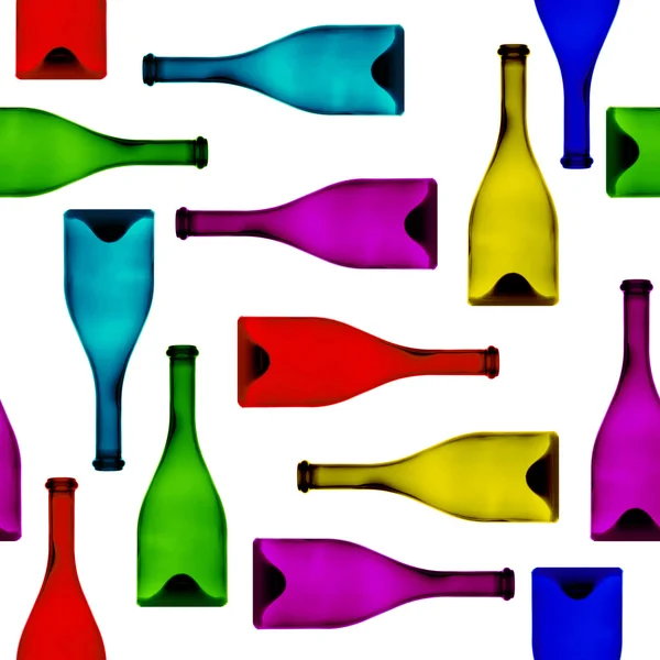 Seamlessly varicolored bottles. — Stock Photo, Image