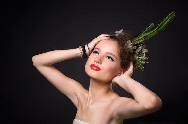 Woman with cactus