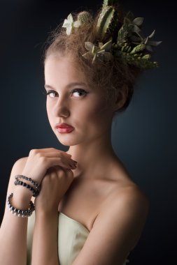 Woman with cactus