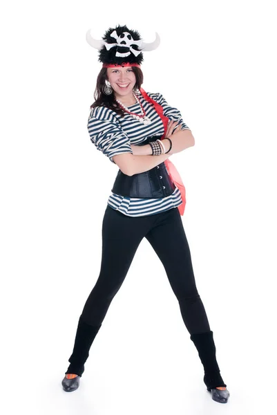 Attractive girl in a pirate costume — Stock Photo, Image