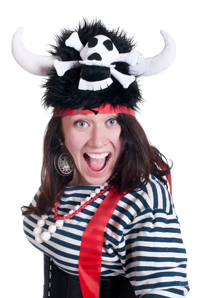 Flicka i en pirat kostym — Stockfoto