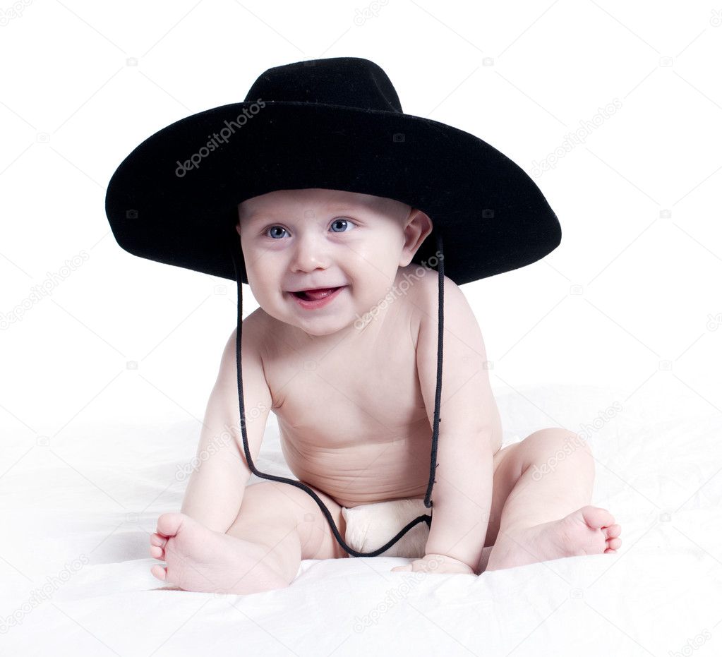 Baby in a big hat