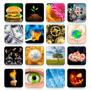 Collection of icons for programs and games clipart