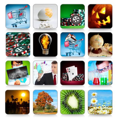 Collection of icons for programs and games clipart