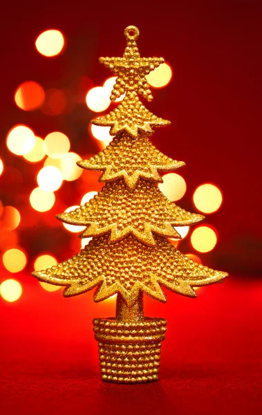 Gold christmas tree — Stock Photo, Image