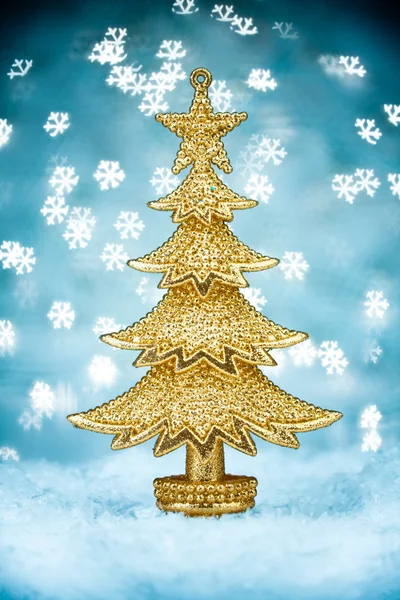 Gouden kerstboom — Stockfoto