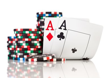 Chips and two aces clipart