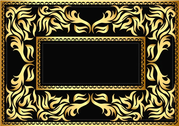 Frame with bright pattern on black — Stock Vector