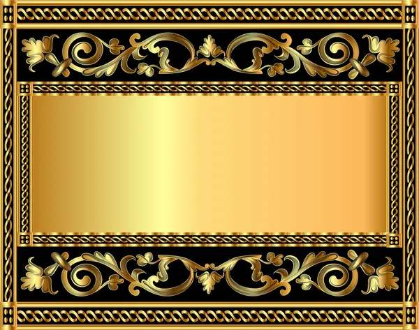 Hintergrund mit goldenem Pflanzenmuster — Stockvektor