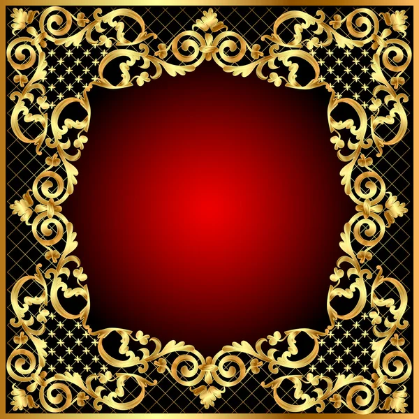 Ілюстрація рамка з золотим візерунком — стоковий вектор