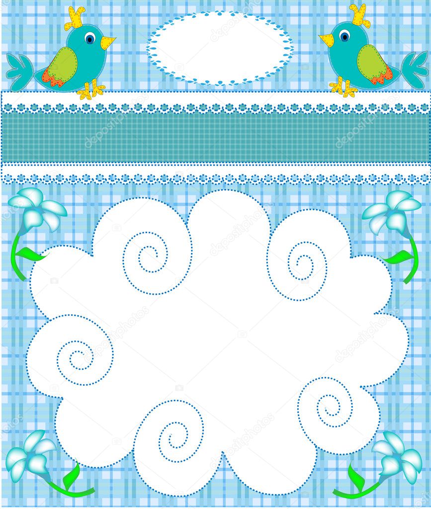 Nursery Card Of The Announcement With Bird Stock Vector Image By 