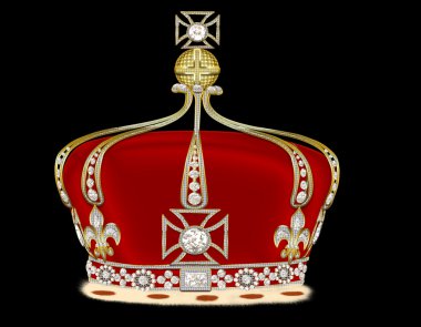 Royal gold corona on black background clipart