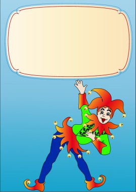 Frame with merry bright clown clipart