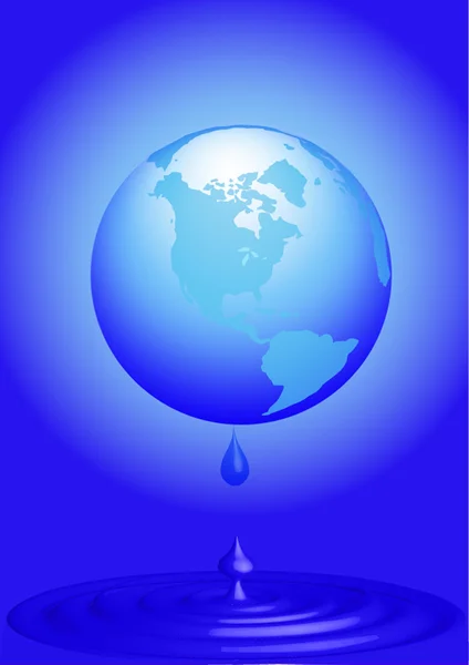 Κόσμο χάνει νερό κατά την απόθεση — Διανυσματικό Αρχείο