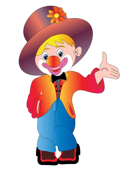 Joyeux clown est isolé — Image vectorielle