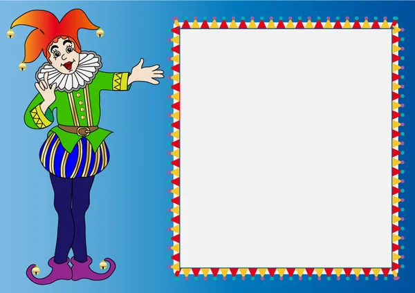 Cadre avec joyeux clown lumineux — Image vectorielle