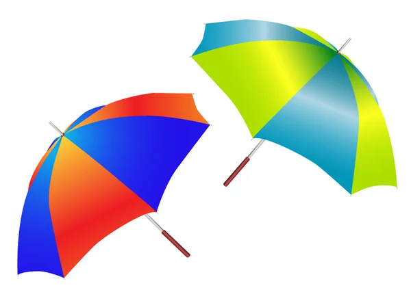 Två vackra paraplyer är isolerad på vit — Stock vektor