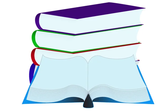 Bücher isoliert stapeln — Stockvektor