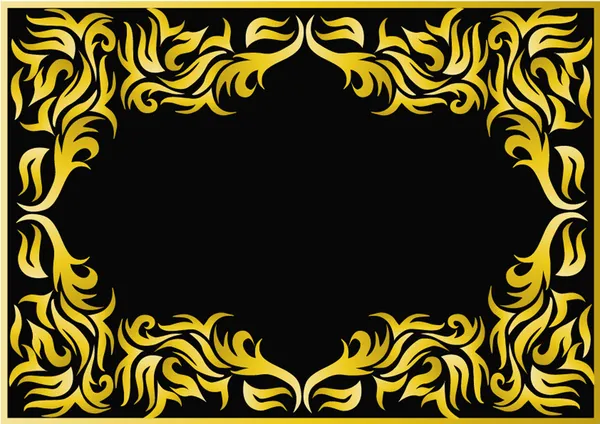 Frame with bright pattern on black background — Stock Vector