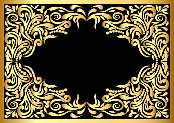 Frame met gouden patroon — Stockvector