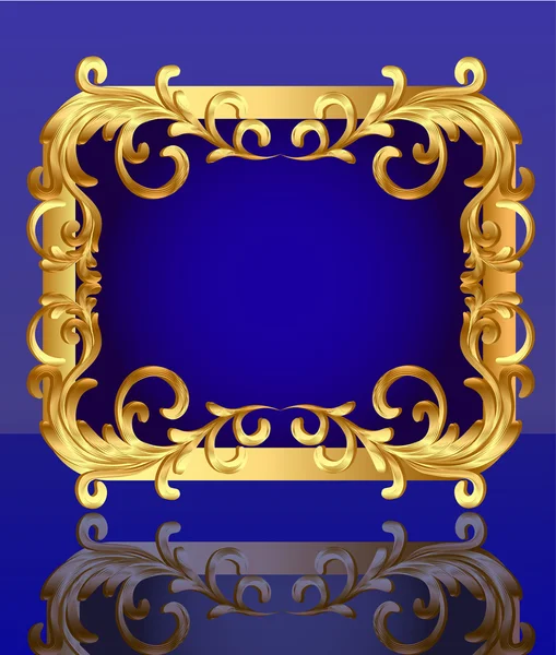 Marco decorativo con patrón de oro — Vector de stock